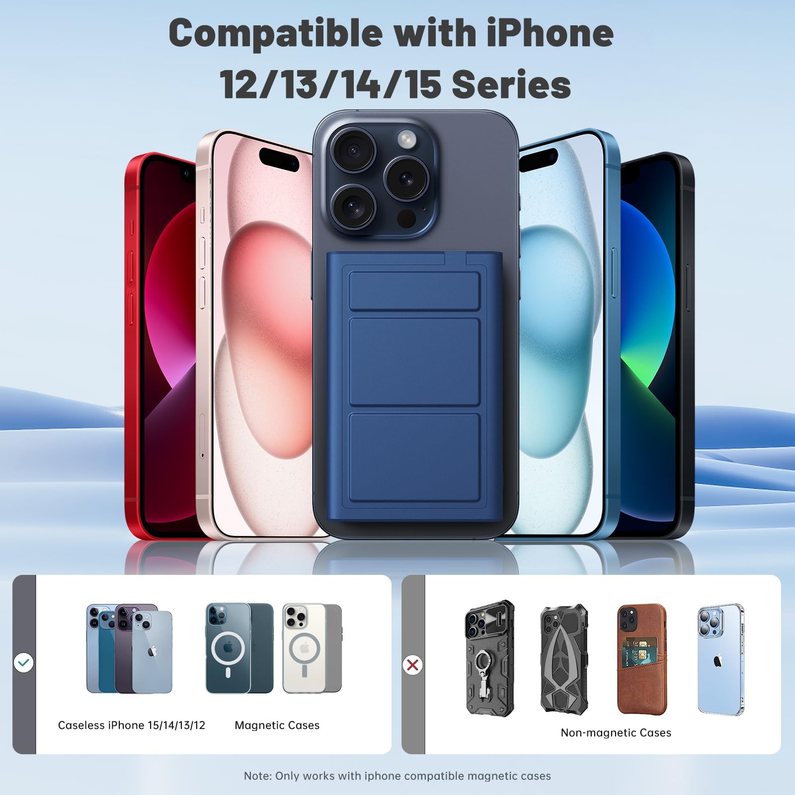 Yiisonger Magnetic Portable Charger - 10000mAh Wireless Power Bank with Stand and USB-C LED Display, Slim Magnetic Battery Pack 22.5W PD Fast Charging for iPhone 15/14/13/12/Pro/Mini/Pro Max