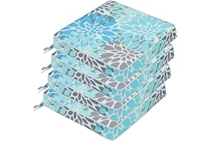 JMGBird Outdoor Chair Cushions Set of 4, Water Resistant Seat Cushions 19 x 19 Inch with Ties Outdoor Cushions for Patio Furniture