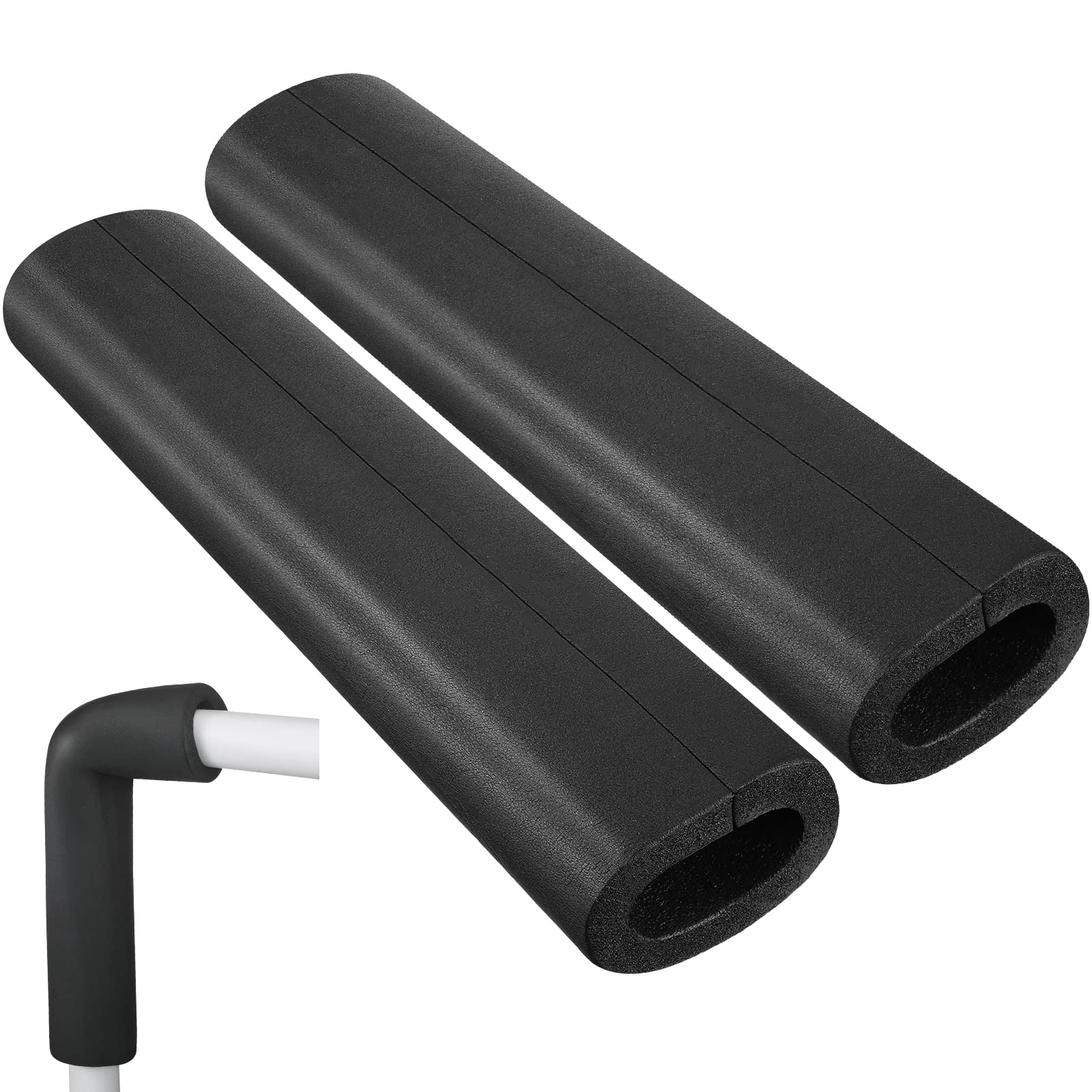 Photo 1 of Kathfly 2 Pcs Black Pipe Insulation Roll Bar Padding Pool Noodles Foam Clamp Foam Protection for Outdoor Indoor Water Pipe 15.75 Inch Long (1.5 Inch)