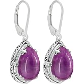 925 Sterling Silver Teardrop Dangle Earrings for Women, Pear Shape