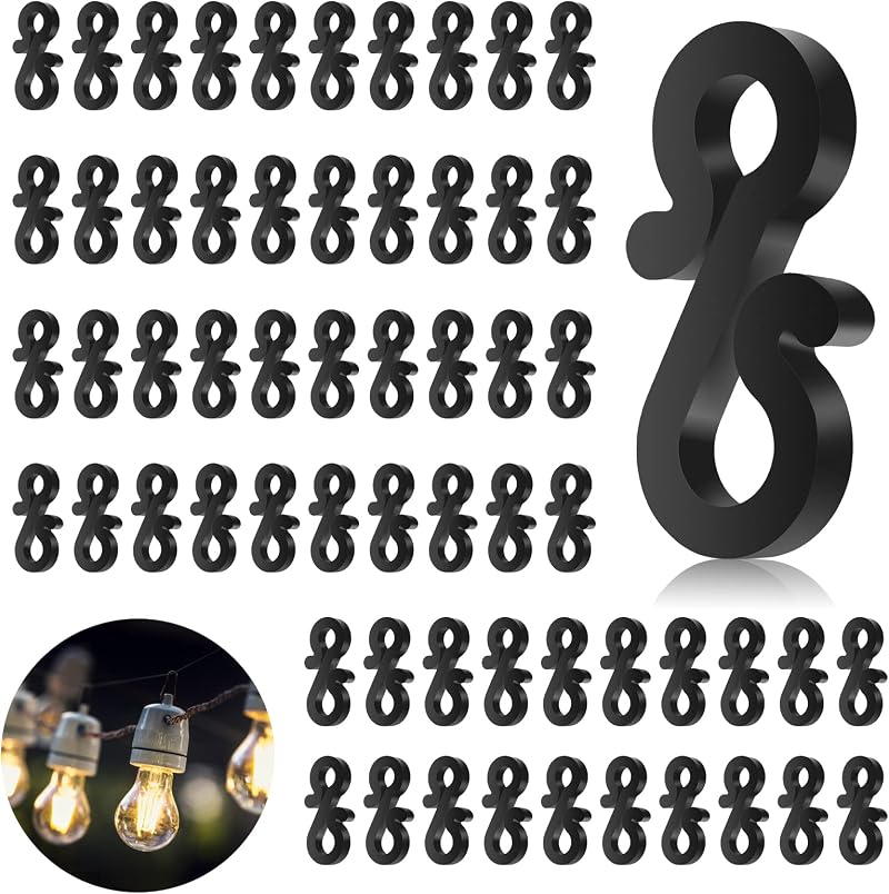 Vaktop Gutter Hooks for Outdoor Lights 120PCS Mini S Clips for Xmas Party