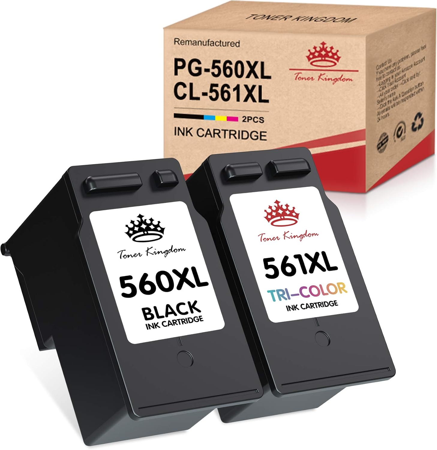 Toner Kingdom 560 561 XL Ink Cartridges Replacement for Canon 560 561 XL Ink Cartridges Compatible with Canon PIXMA TS5350i TS5350 TS5351 TS5352 TS5353 TS7450 TS7451 (1 Black