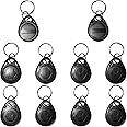 XIXEI 10 pcs Writable 125kHz RFID Keyfob Proximity ID HID and AWID Card Token Tag Rewritable T5577/CET5577 Universal Black Blank Tags