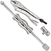 Slide Hammer Locking Pliers Set, 9 inch Locking Pliers, Sturdy 2 Pound Slide Hammer,Swivel Grip Attachment for Nail, Bolt, Pin, Seal, CV Axle Removal Tool