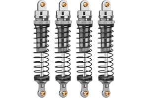 RZXYLRC 4PCS RC Shock Absorber Set RC Dampers for 1/10 RC Crawler Axial SCX10 90046 AXI231017 TRX-4 D90 Wraith Metal Upgrade (gray, 100mm)