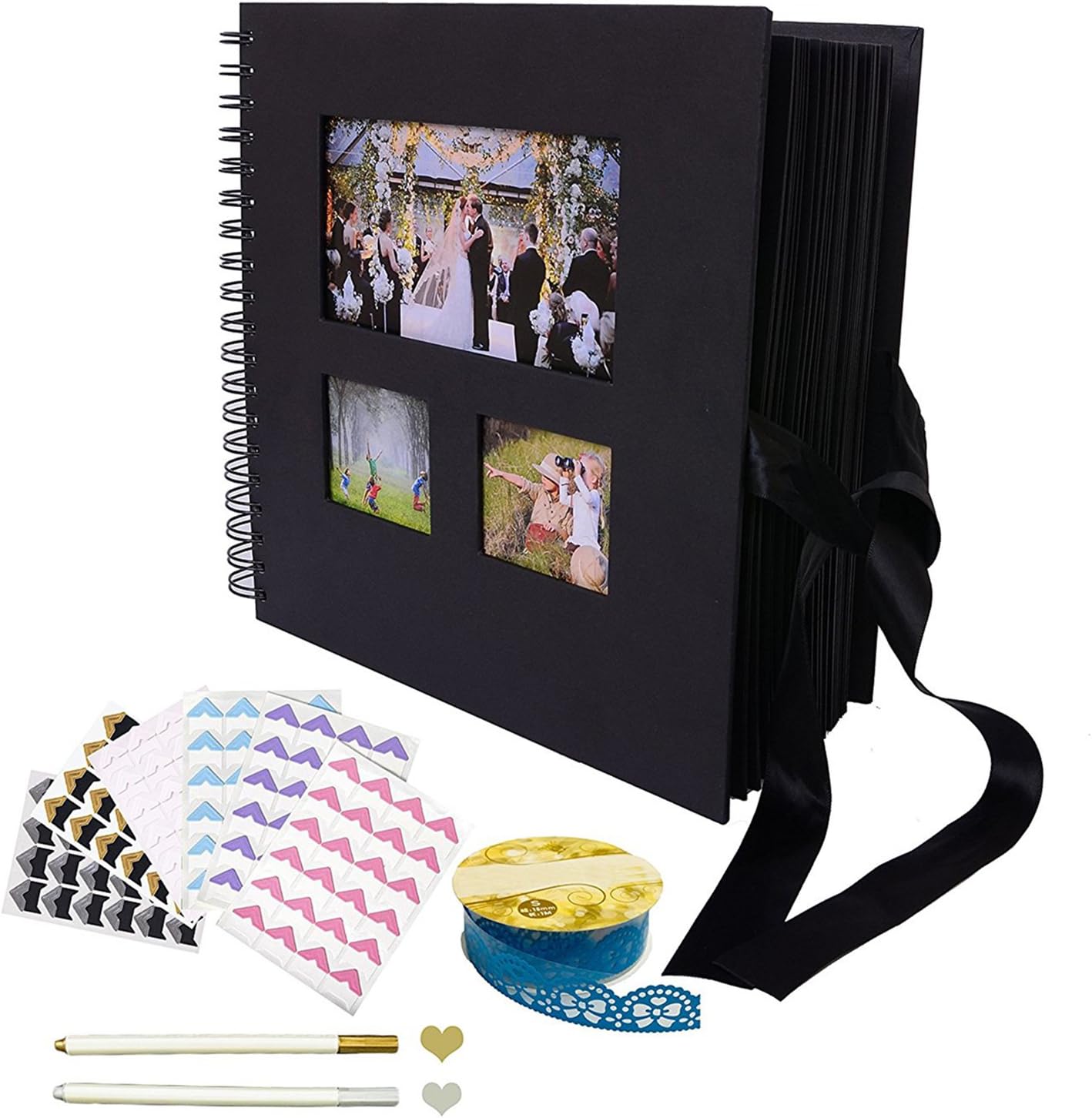 Album Photo papier noir Scrapbooking Album pour Livre d'or de mariage