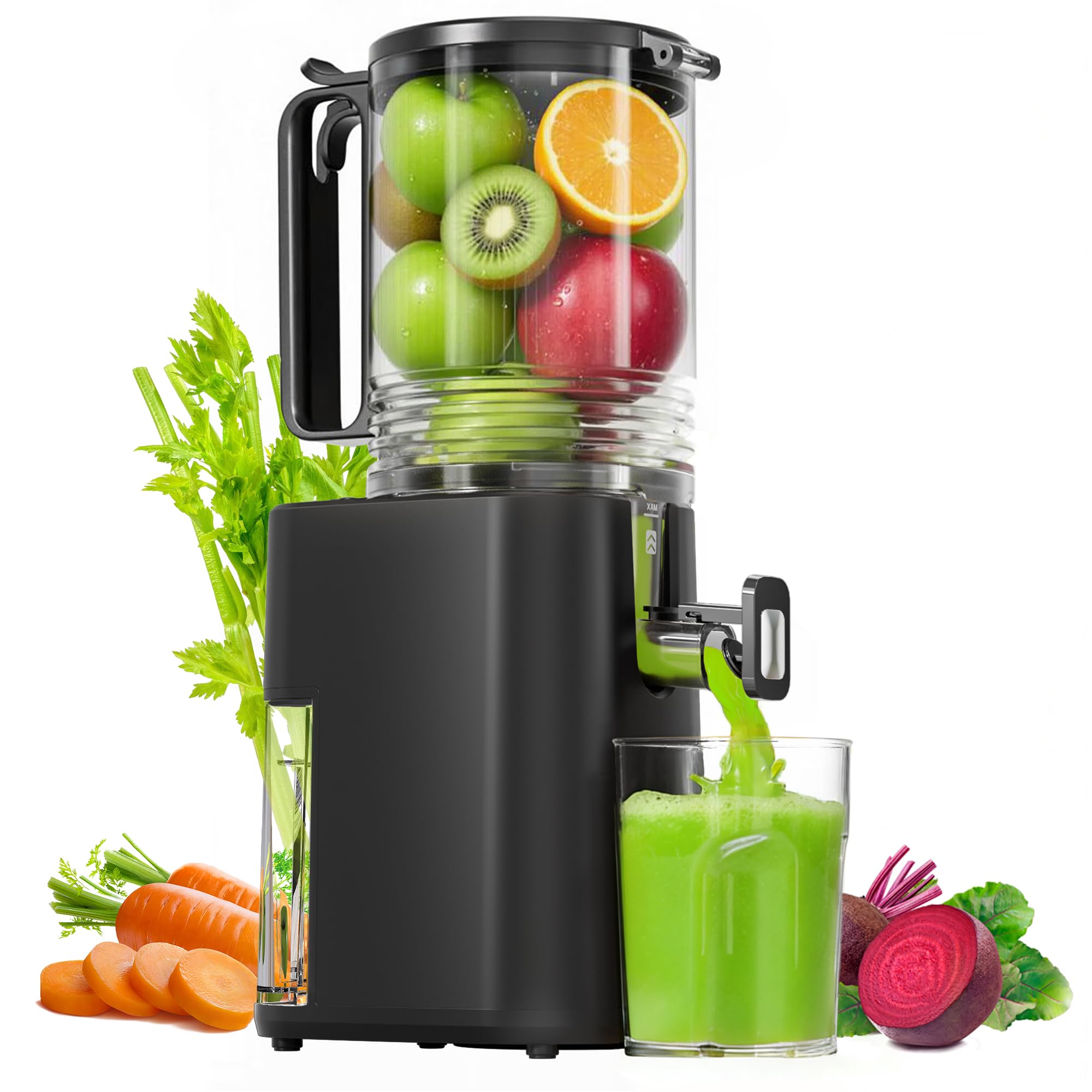 Photo 1 of Cold Press Juicer, 5.5" Wide Feed Chute Juice Machine, High Juice Yield, Slow Masticating Juicer for Whole Vegetables & Fruits,Concealed Pulp Container Design for Aesthetic Appeal and Practicality