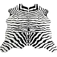 JACCAWS Faux Fur Zebra Hide Rug,4.6 x 5.2 Feet Zebra Skin Area Rug Non-Slip Zebra Rug for Home. (4.6'x5.2', Zebra)