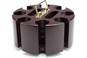 BRYBELLY 200 ct. Rotating Poker Chip Carousel | 8 Denomination Clay Chip Storage for Blackjack, Las Vegas Craps, Texas Hold'em, and Omaha, Plus Two-Deck Playing Card Holders | Casino Game & Gambling Accessory
