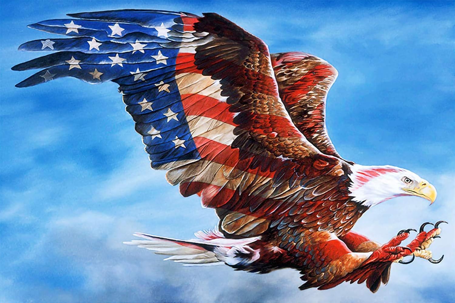 Diamond Painting by Number, American Flag Eagle 5D Diamond