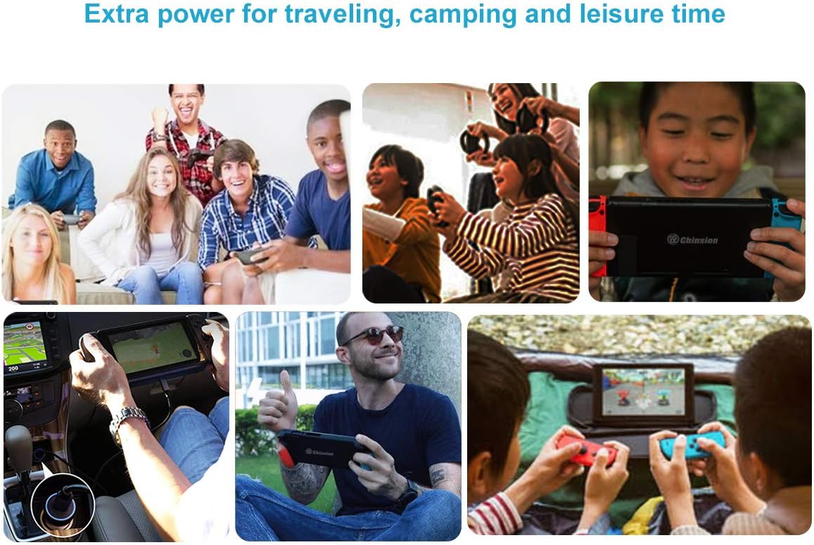 ID CHINSION 10000mAh Battery Charger Case for Nintendo Switch, Portable Pop-Up Backup Extended Travel Battery Pack for Switch Games and Accessories, Black: Toys & Games