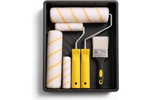 8-Pack Paint Roller Kit, Premium Microfiber Roller Roller Paint Brush with 1 Brushes and Black Covers Frame, Paint Kit for Ho