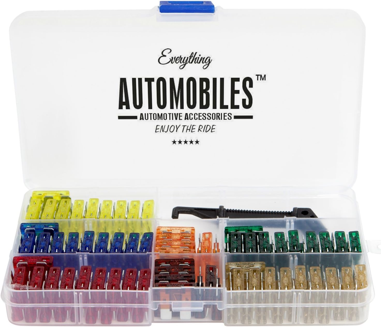 Everything Automobiles, 120 Assorted Fuses with 10 Inline Fuse Holders - Includes Fuse Puller Tool, Great for Use on Cars: Automotive