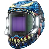 ANDELI Welding Helmet - Panoramic 180° View 3.94"X3.74",True Color Auto Darkening Welding Helmet with Light, 4 Arc Sensor, 4/5-8/9-13 Type-C Charging