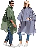 Borogo 2 Pack Rain Ponchos for Adults Reusable