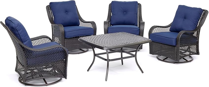 Amazon Com Hanover Orl5pcctsw4 Nvy Orleans 5 Piece Patio Chat