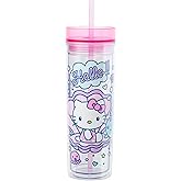 Silver Buffalo Sanrio Hello Kitty Ocean Tall Plastic Tumbler, 20 Ounces