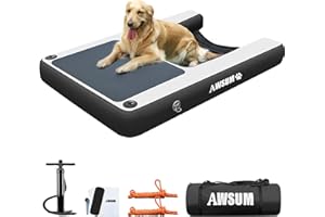 AWSUM XL Inflatable Dog Water Boat Ramp Dock Floating for Dogs Up to 240LBS On Water Float Ladder Steps for Lakes Easy Access Dog Pool Ramp