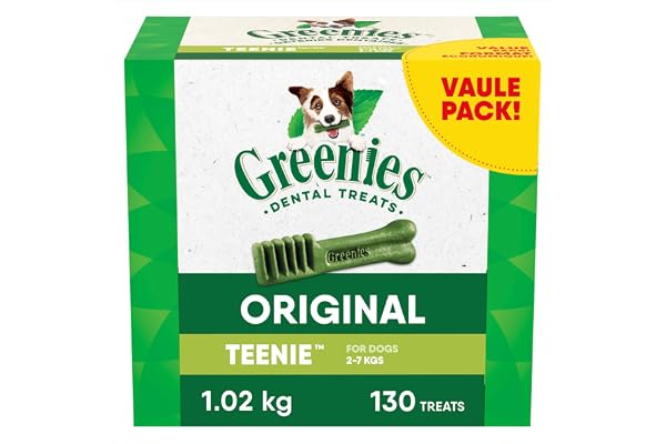 GREENIES Dog Treats Original Teenie Natural Dental Care, (130 Treats) 36oz. Pack