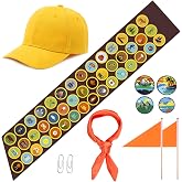 Dreamtop Scout Costume Set, Explorer Costume Accessories with Adventure Sash Patches Hat Neckerchief Flags for Adults Men Women Party Explorer Cosplay