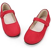 Hehainom Toddler Girls Flats Mary Jane Flower Girl Dress Shoes School Wedding Party Shoes