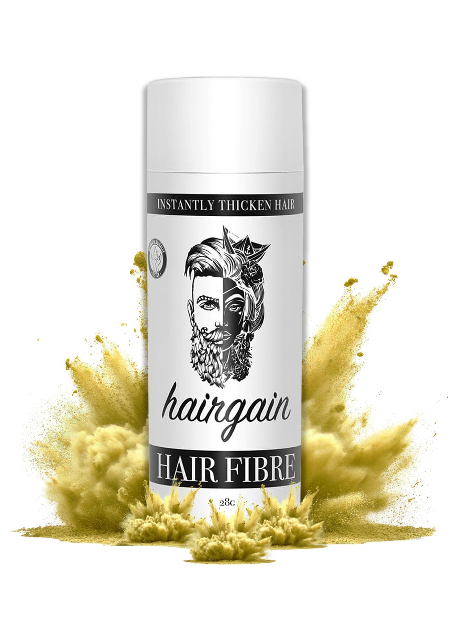 HAIRGAIN HAIR FIBRE for Thinning Hair Undetectable & Natural - 28g Bottle - Conceals Hair Loss Instantly - Hair Building Fibre Thickener & Topper for Fine Hair for Men & Women (Medium Blonde)