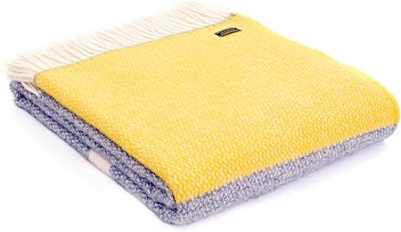 Illusion Panel Schurwolle Decke/Überwurf – Grau/Gelb: Amazon.de: Küche
