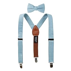 Spring Notion Boys' Linen Blend Suspenders and Bow
