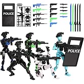 5PC 3D Printed Dummy 13 Police Shield Action Figure Set Poseable T13 Titans 13 3D Printer Movable Robot Action Figures that Fight T13 with Guns Assembly Complete Building Kit Collectible Model Set