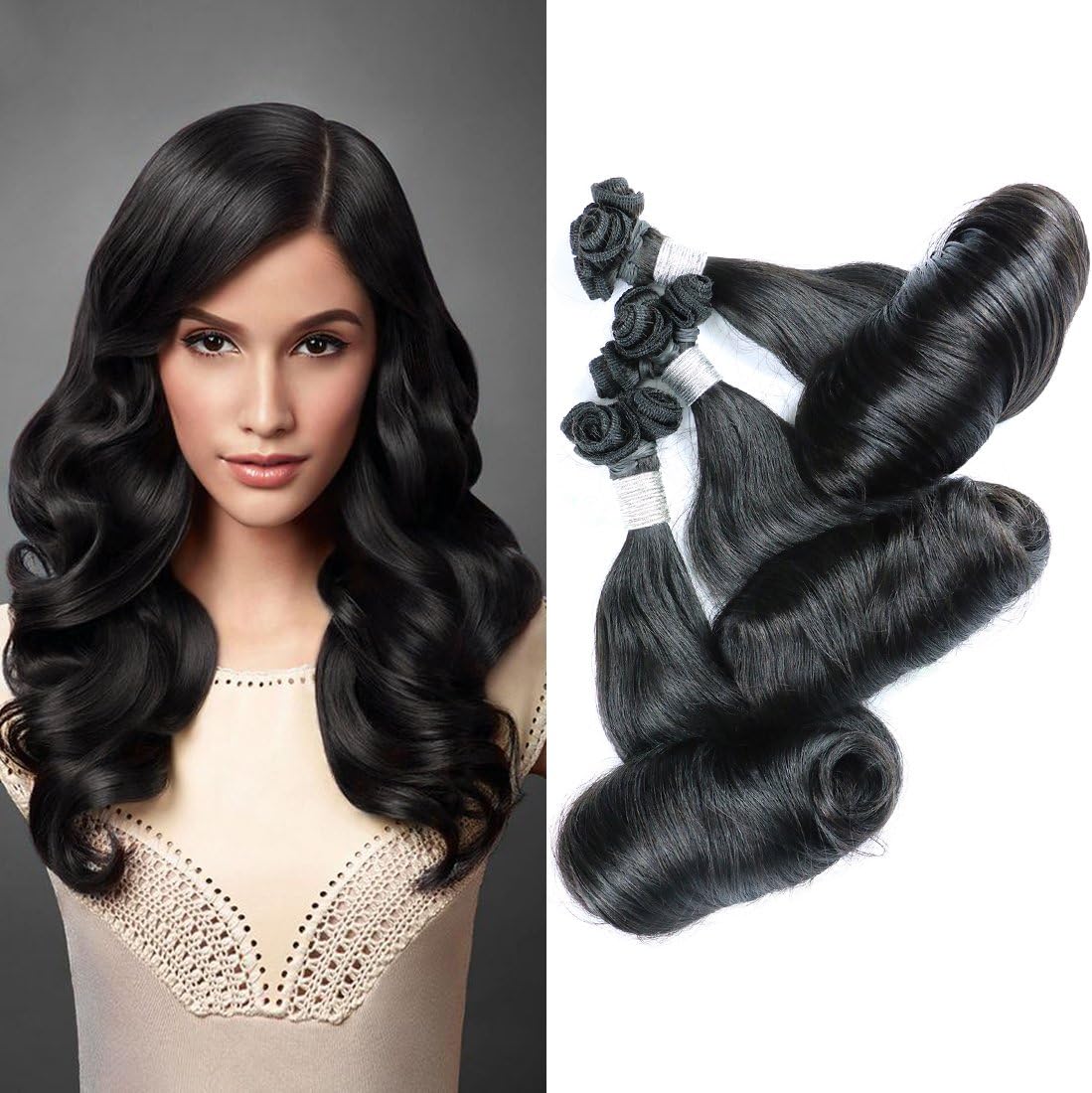 MAOYUAN Hair 10A Virgin 100g Brazilian Hair weave fumi chinny Wave Unprocessed Virgin Brazilian Hair 1 Bundle Human Hair Weave Extensions Natural Black Color (10")