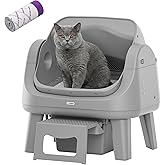 PetPivot Open Top Self Cleaning Cat Litter Box, Automatic Litter Box with 7 Pairs of Safety Sensors, Anti-Pinch Protection an