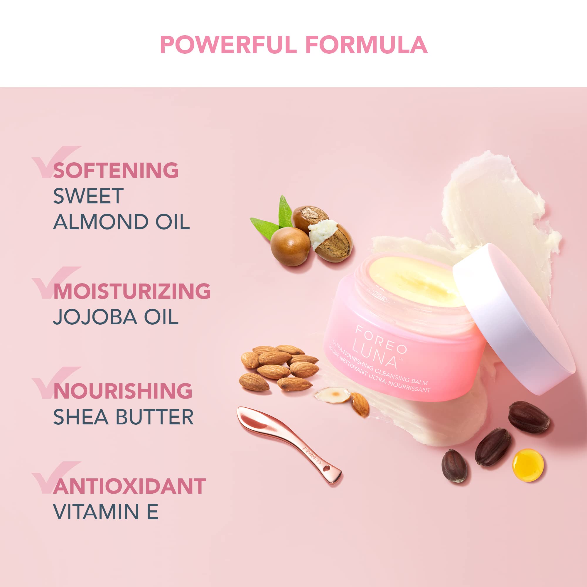 FOREO LUNA Nourishing Cleansing Balm - Gentle Waterproof Makeup Remover - Waterless Oil Cleanser - Eye Makeup Remover - Vegan - Cruelty & Fragrance-Free, Eco-Friendly - 2.5 fl. oz