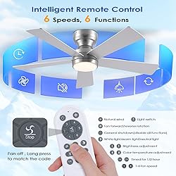 46" Ceiling Fan with Lights Low Profile, Flush