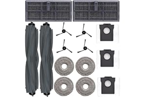 Jpbaisqic Replacement Accessories Kits for Dreame L40 Ultra / X40 Ultra/Mova P50 Pro Ultra / P10 Pro Ultra Vacuum Cleaner, 15 Pack Parts 2 Main Brush 4 Side Brush 2 Filter 4 Mop Pad 3 Dust Bag