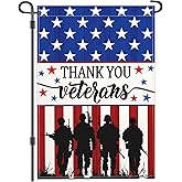 Cuiliqun 3Ply Thank You Veterans Day Garden Flags for Outside 12x18 Inch Double Sided Polyester Memorial Day Patriotic Amercian Flag Outdoor Soldiers Heroes Yard Sign House Holiday Decorations