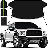 Car Windshield Snow Cover 600D for Ice and Snow 69" W x 47.2" H Heavy Duty Oxford Fabric with Side Mirror Covers Winter Winds
