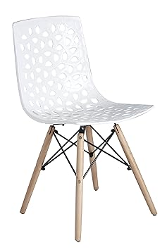 Mavigs Decor Dsw Beechwood Dining Chair (22*19*31 Inch, White)