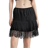 Argeousgor Women Lace Slip Mini Skirt Ruffle Pleated Flowy Short Skirts Low Rise Layered Tiered Skirt