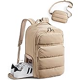 BAGSMART 35L Travel Backpack Women, 17.3 Inch Carry On Backpack Flight Approved, Personal Item Backpack Travel Bag, Water Resistant Casual Daypack, Desert
