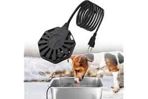 Biubee Dog Water Heater - 250W De-icer for Winter Outdoor Cat Duck Livestock Coop Bird Bath Water Tank Trough Pond, Thermostatic Control Aluminum Painted PTFE Utility Submersible Chicken Water Heater