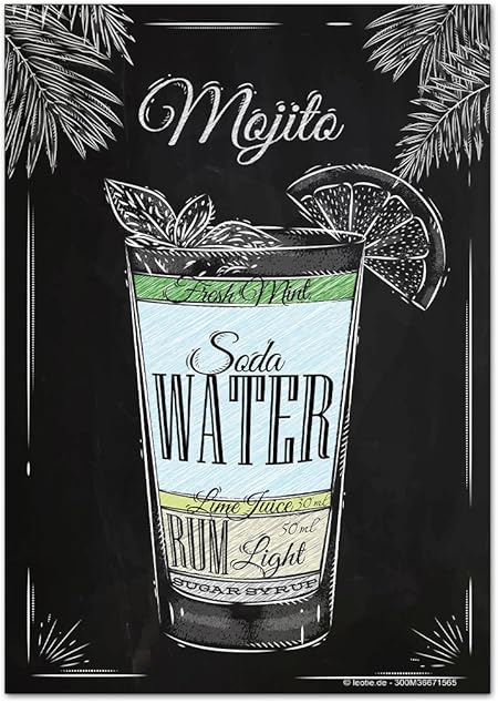 Fridge Magnet Alcool Retro Recette Du Cocktail Mojito Bar Pub