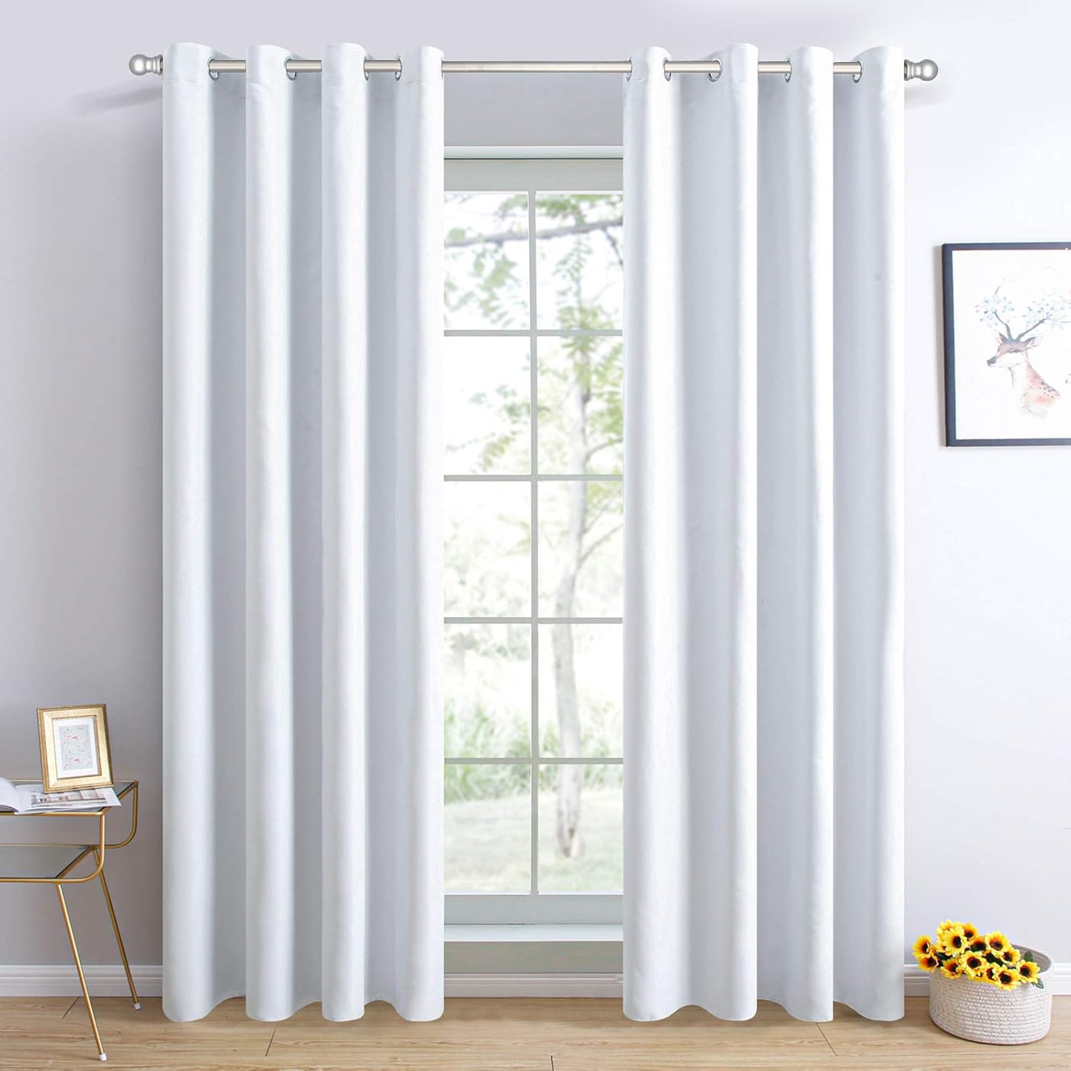 Curtain Rods for windows,Window Single Curtain Rod Set with Finials 30-44" Adjustable Curtain Rod Decorative Window Curtain Rod for Kitchen Bedroom Window Silver: Home Improvement