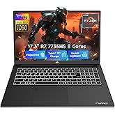 NIMO 2026 Gaming Laptop, 17.3" FHD IPS Large Screen, AMD R7 7735HS (Up to 4.75 GHz, Beat i7-12650H) Computer with 16GB DDR5 RAM 256GB SSD, 180° Vewing, Radeon 680M, Dual Fans, for Business, College