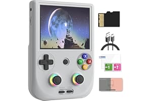 DORITENEY RG406V Android 13 Handheld Game Console 4" HD IPS 8GB RAM 128GB Storage RGB Lighting Game Player 5500mAh Battery Multi-Format Game Support(Gray)