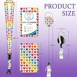 Onevenvi ID Badge Holder with Lanyard, Colorful