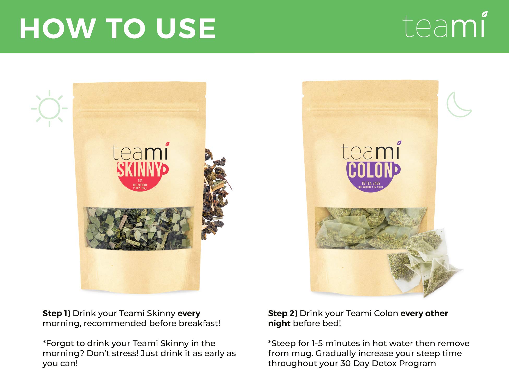 Teami 30Day Detox Tea Pack AllNatural Teatox Kit with Teami Skinny