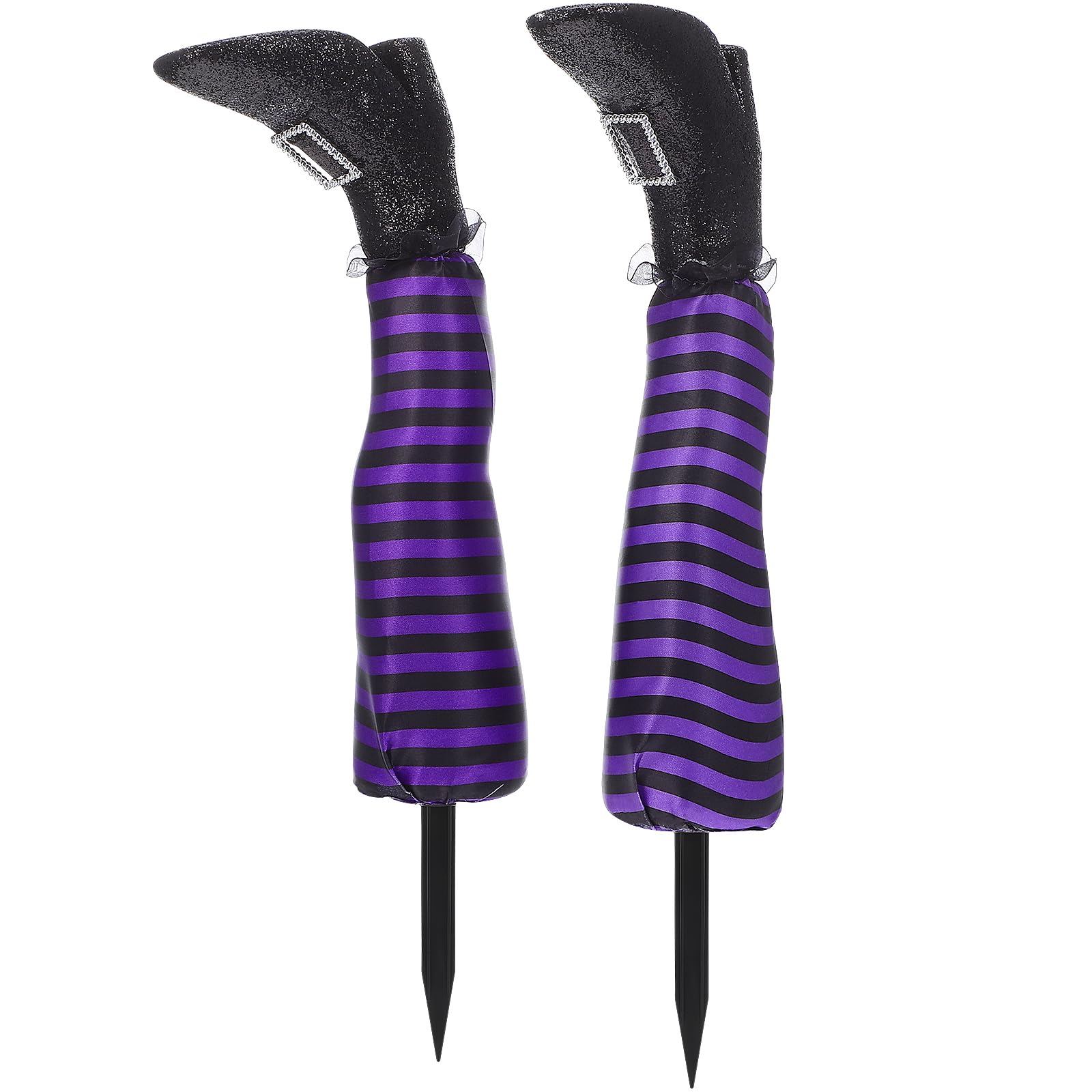 Toddmomy 1 Pair Halloween Wicked Witch Leg Yard Stakes Witch Leg Garden Stake for Halloween Indoor Outdoor Decor