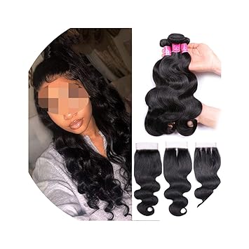 Amazon Com Body Wave Bundles With Closure Brazilian Hair Weave