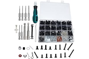 RC LELUT 1000pcs RC Screw Kit and RC Screwdrivers, RC Tool Kit for Traxxas Axial Redcat Arrma HPI HSP SCX10 RC4WD Losi 1/8 1/10 1/12 1/16 Scale RC Cars Trucks Crawler Accessories Screw Kit