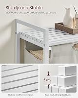 VASAGLE Laundry Basket Hamper with Removable Liner 65 L White Cream view 5